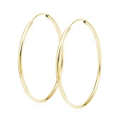 Cercei rotunzi argint Ø50 mm x 2 mm Creole placati cu aur galben DiAmanti KSZ2050EG-DIA